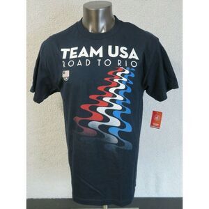 Mens United States Olympic Committee Road‎ To Rio T Shirt Size L Blue New Cotton